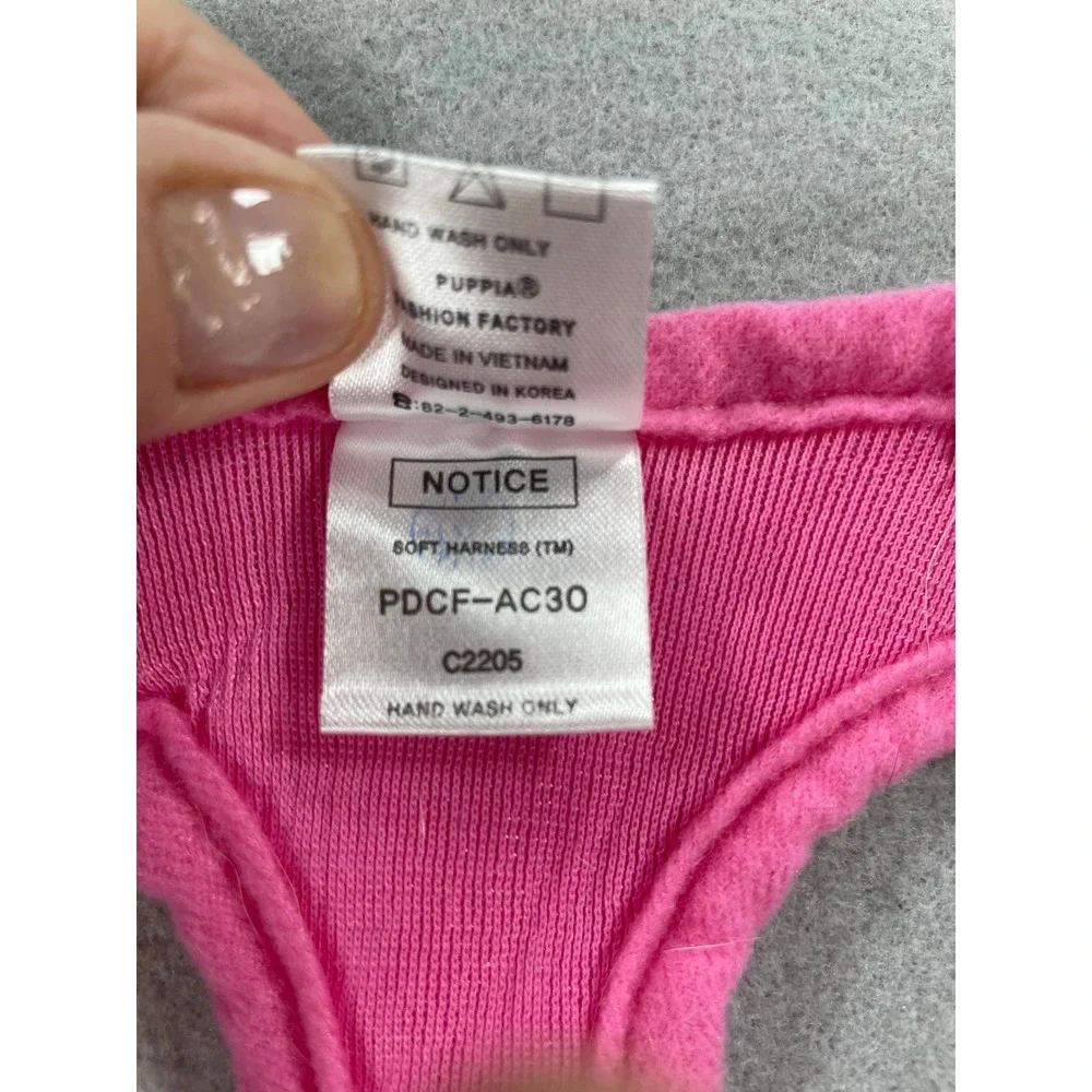 Puppia Soft Dog Harness Pink Air Mesh Adjustable Comfort Vest PDCF-AC30 Size M
